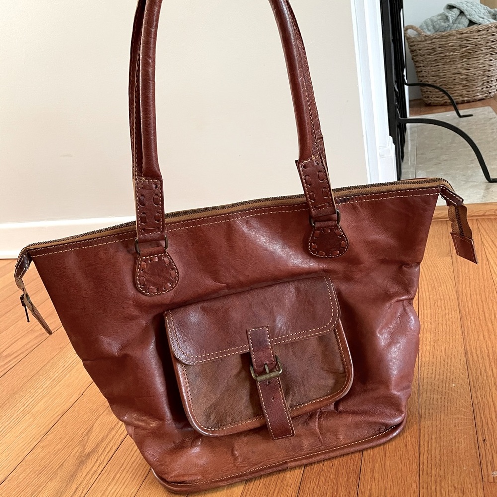 Noonday Collection Rustic Leather Tote Bag